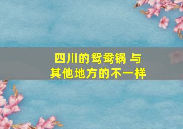 四川的鸳鸯锅 与其他地方的不一样